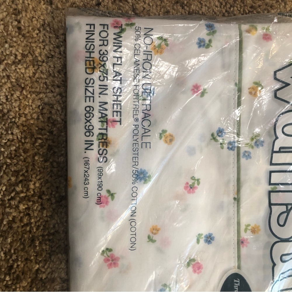 WAMSUTTA/ vintage / NEW/country flower/ Twin flat sheet/ 180 Ct. Percale - Picture 5 of 7